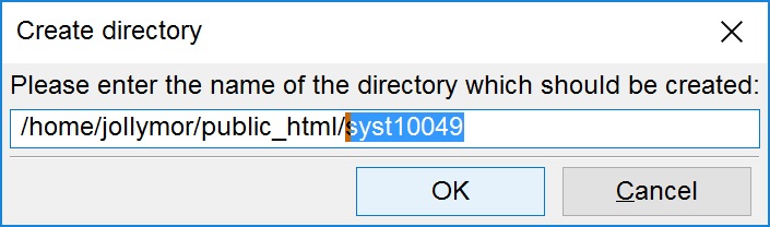 enter new directory name