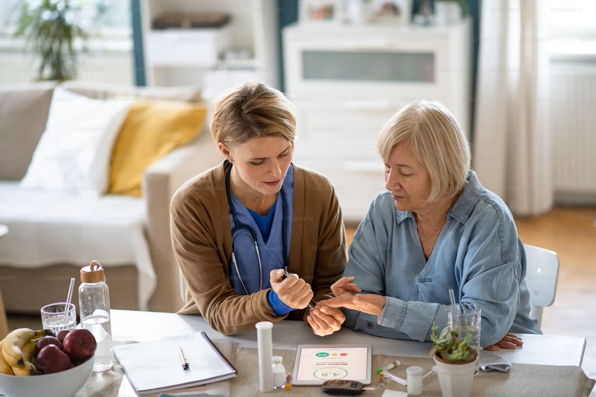 patient being tested diabetes