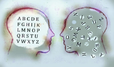 Jumbled Letters in a Dyslexic Person's Brain