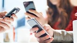 People using smartphones