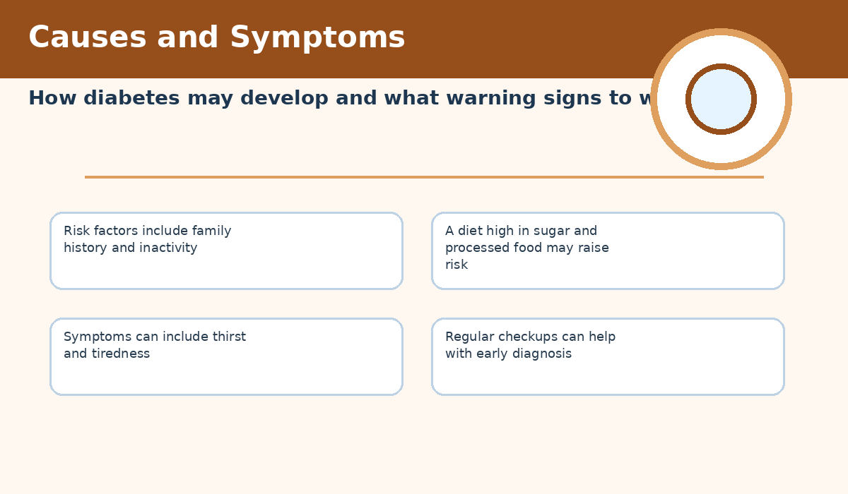 Illustration about common causes and symptoms of diabetes