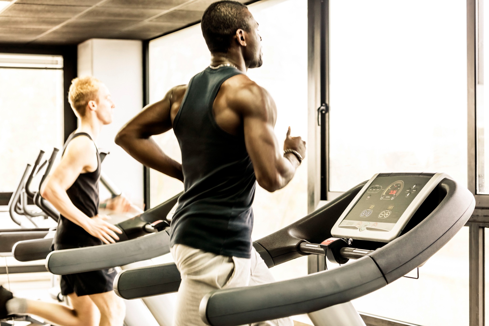 Running on treadmill