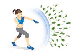 Image showing how exercise helps the body’s immune system fight off illness.