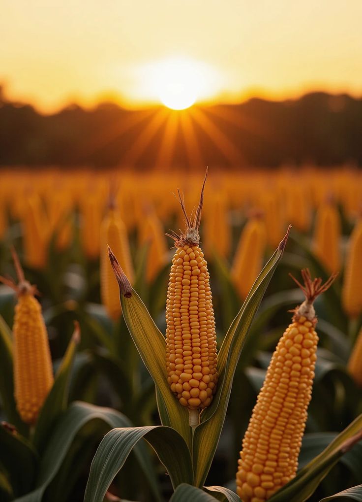 Corn crops in a field related to genetically modified agriculture