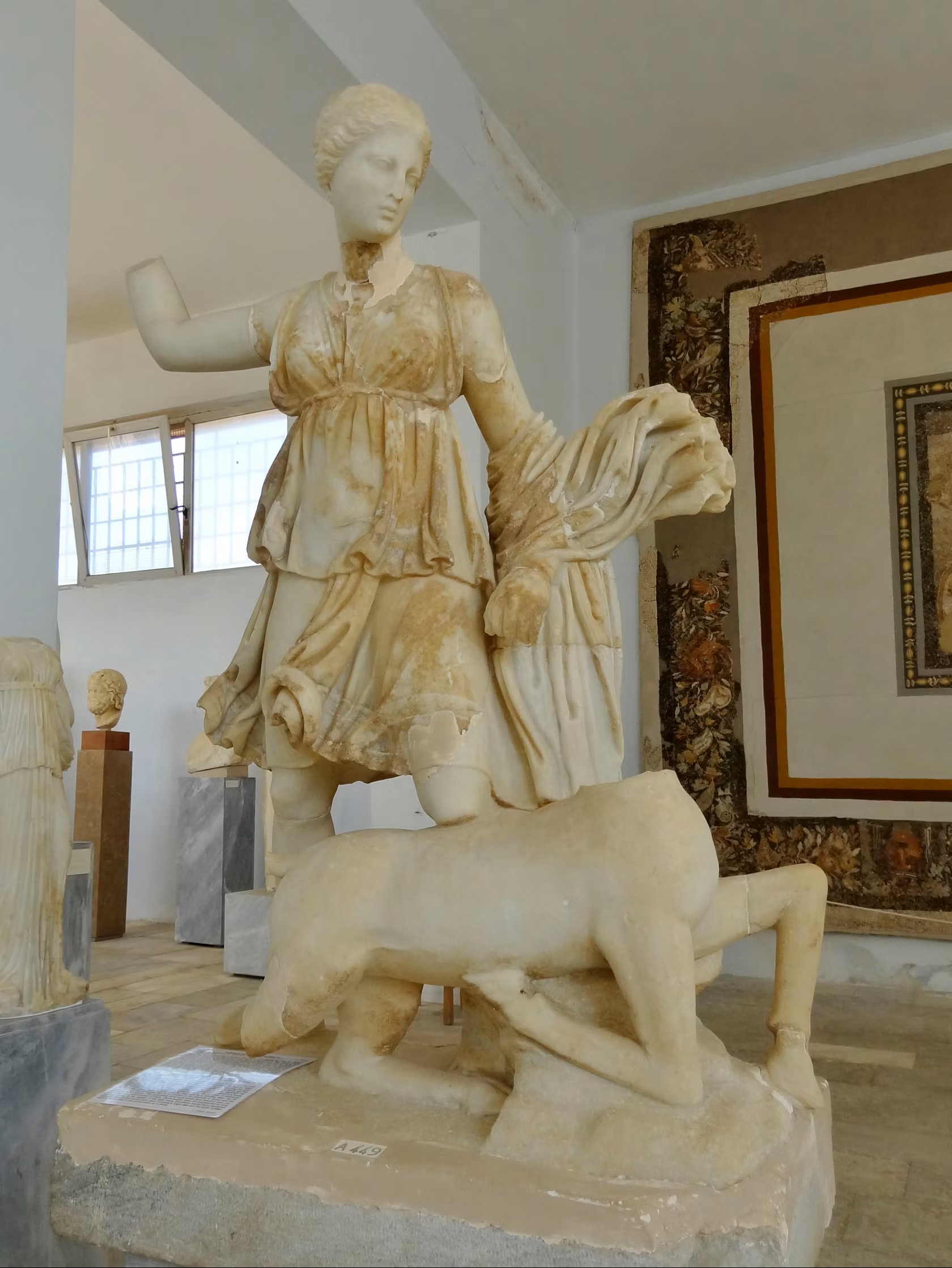 Statue of Artemis killing a deer from Delos