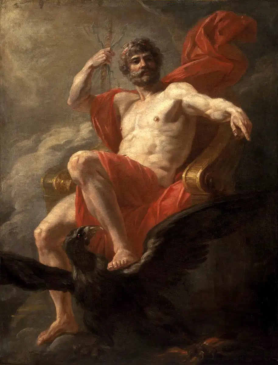 Enthroned Zeus Painting