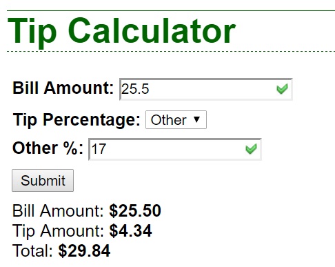 basic tip calculator