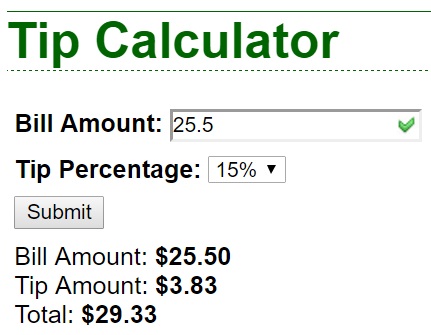 basic tip calculator