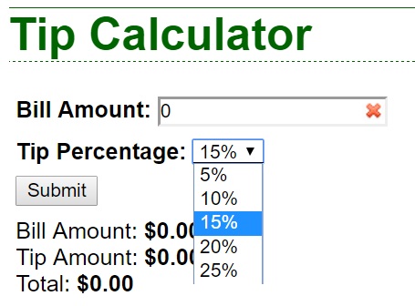 basic tip calculator